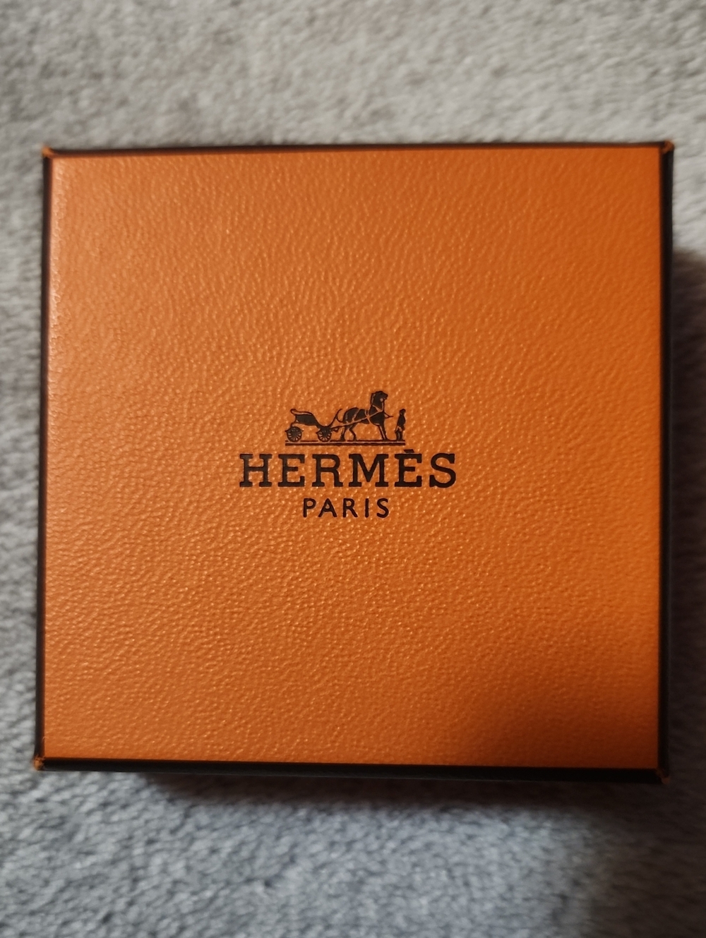 Hermès Orange Leather-Textured Men's Accessories Box